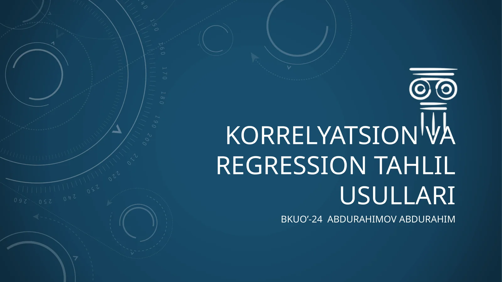 Korrelyatsion va regression tahlil usullari