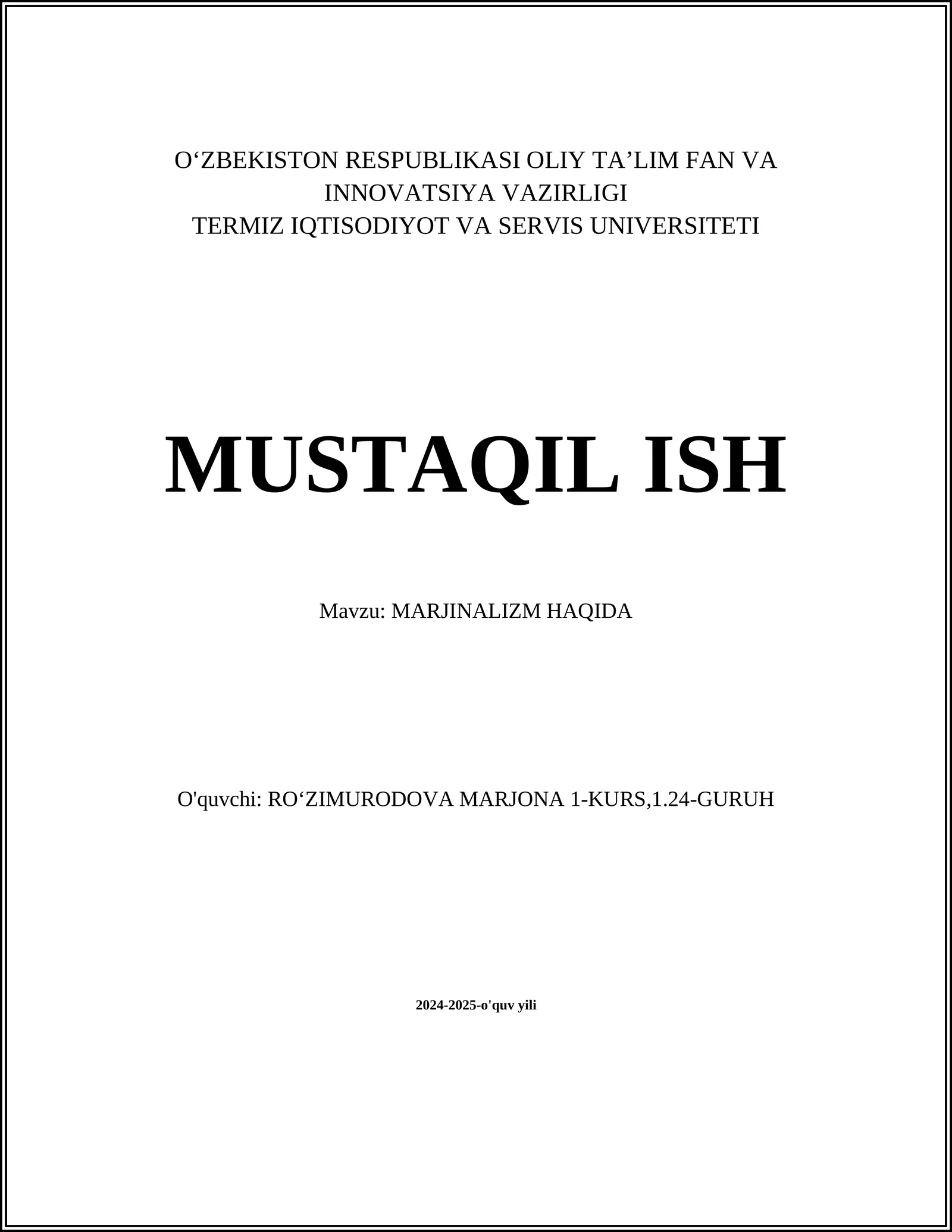 MARJINALIZM HAQIDA