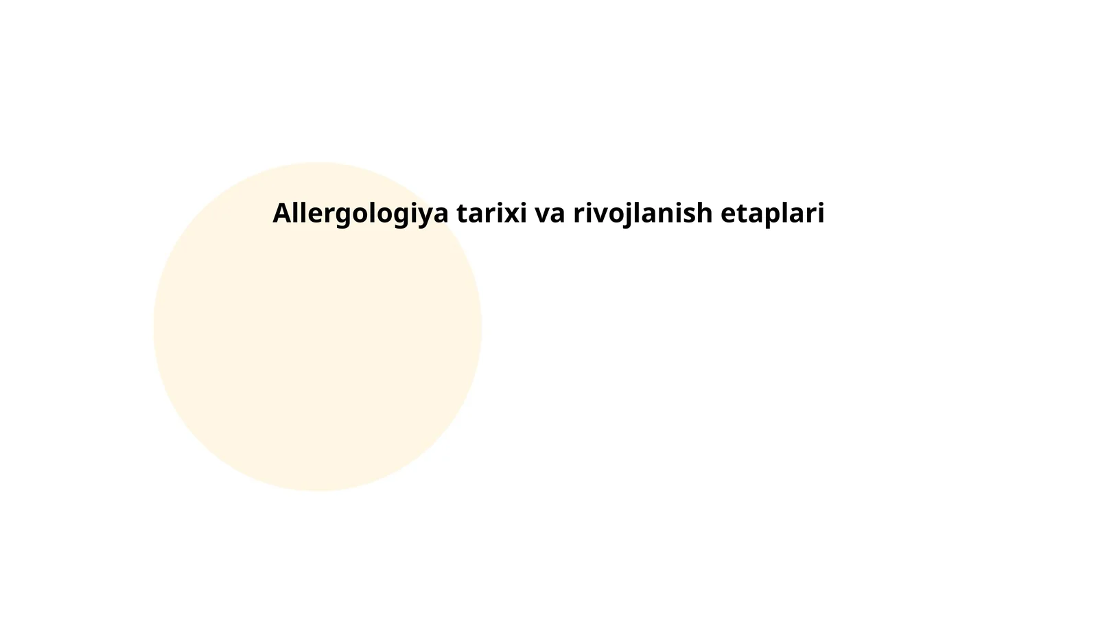 Allergologiya tarixi va rivojlanish etaplari