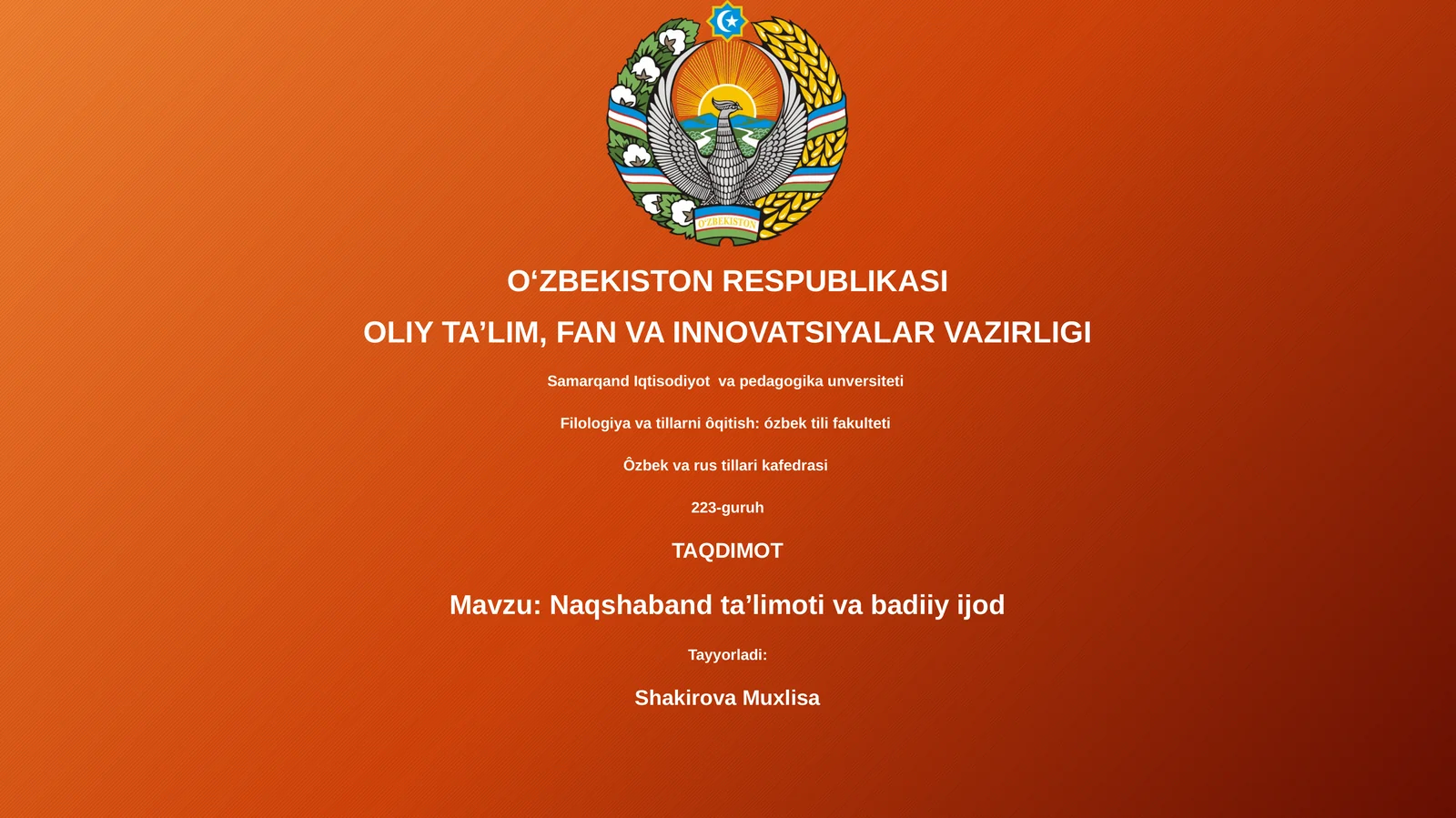 Naqshaband ta'limoti va badiiy ijod