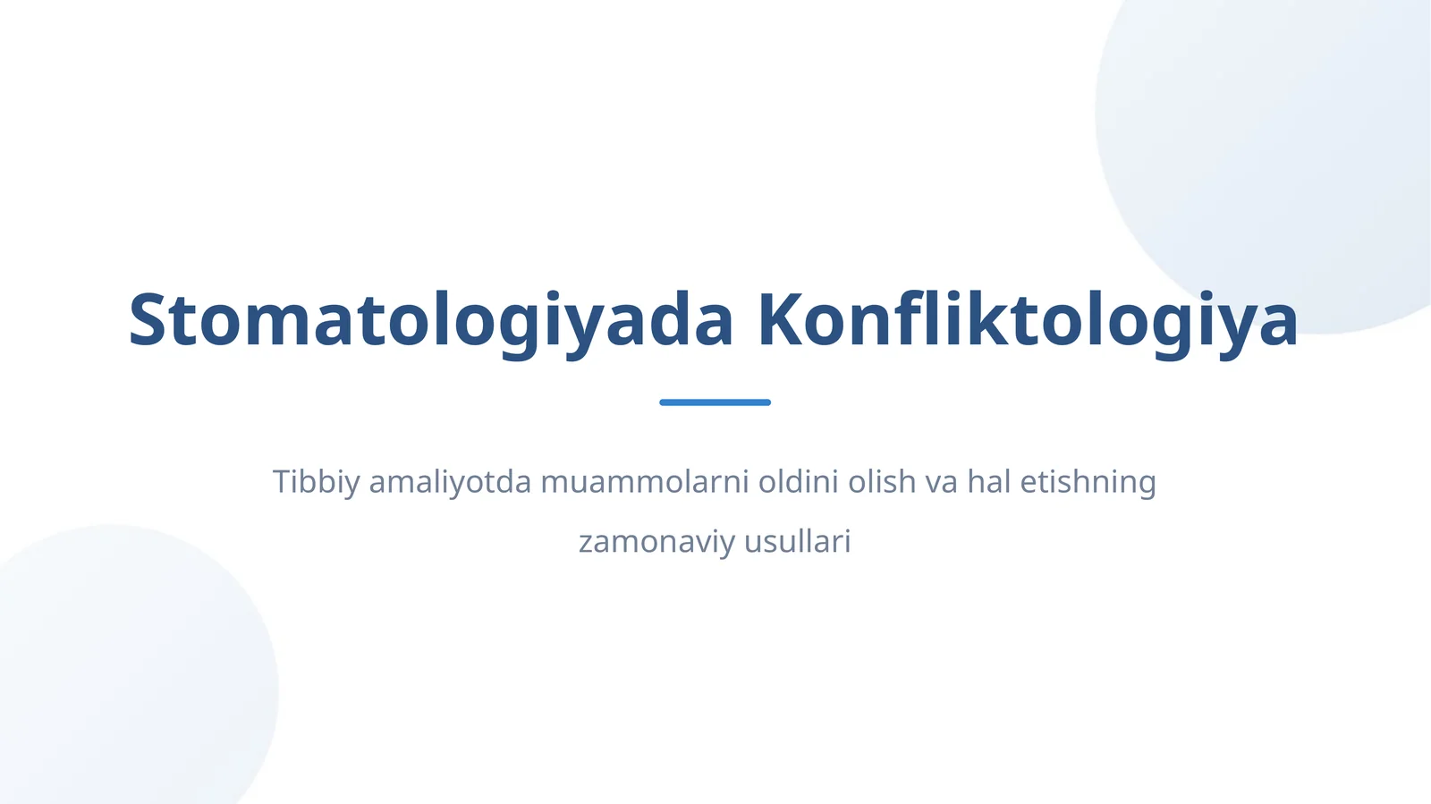 Stomatologiyada Konfliktologiya