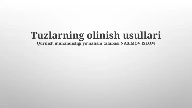 Metall gidroksidlarini kislotalar bilan ta'sirlashtirish