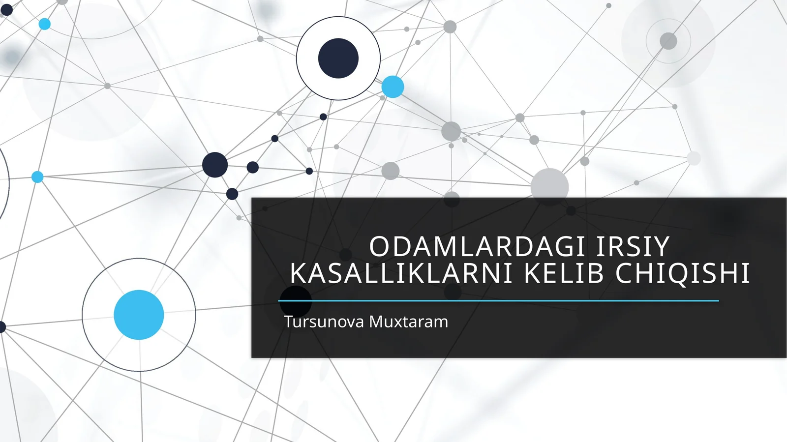 Odamlardagi irsiy kasalliklarni kelib chiqishi