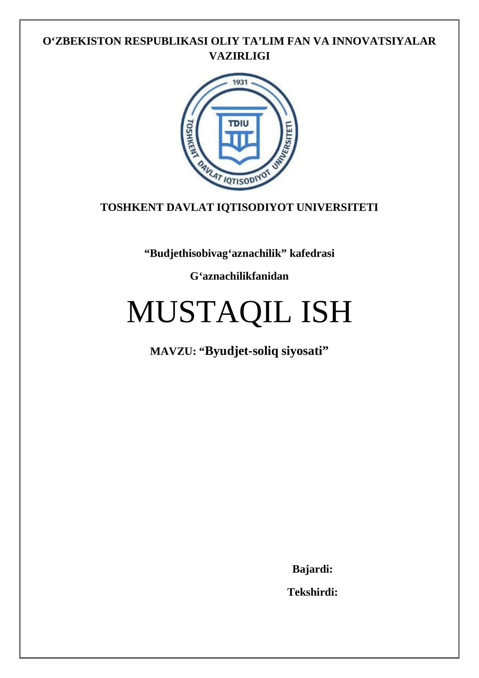 Budjet-soliq siyosati