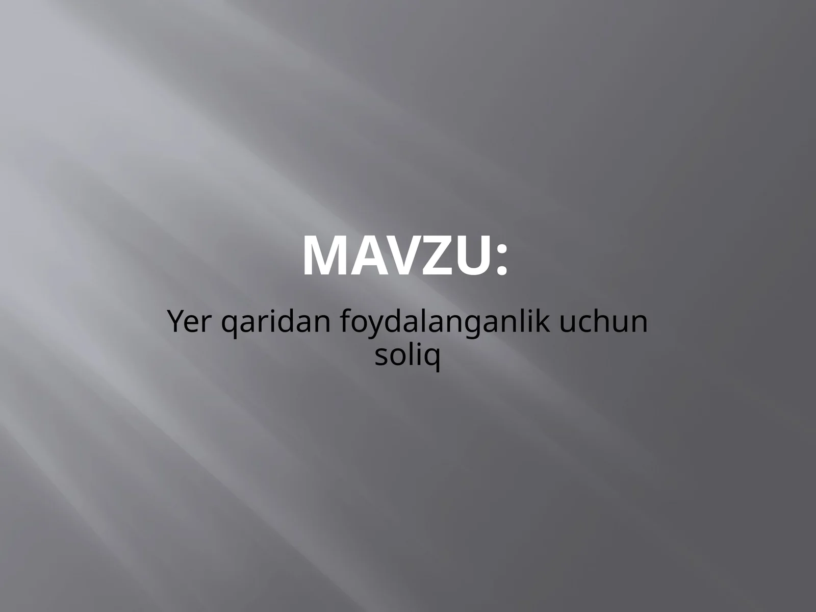 Yerq'aridan foydalanganlik uchun soliq