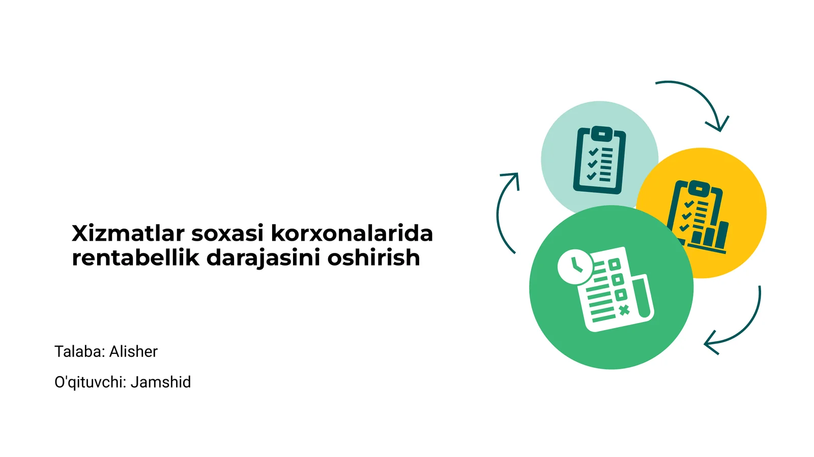Xizmatlar soxasidagi rentabellikni oshirish