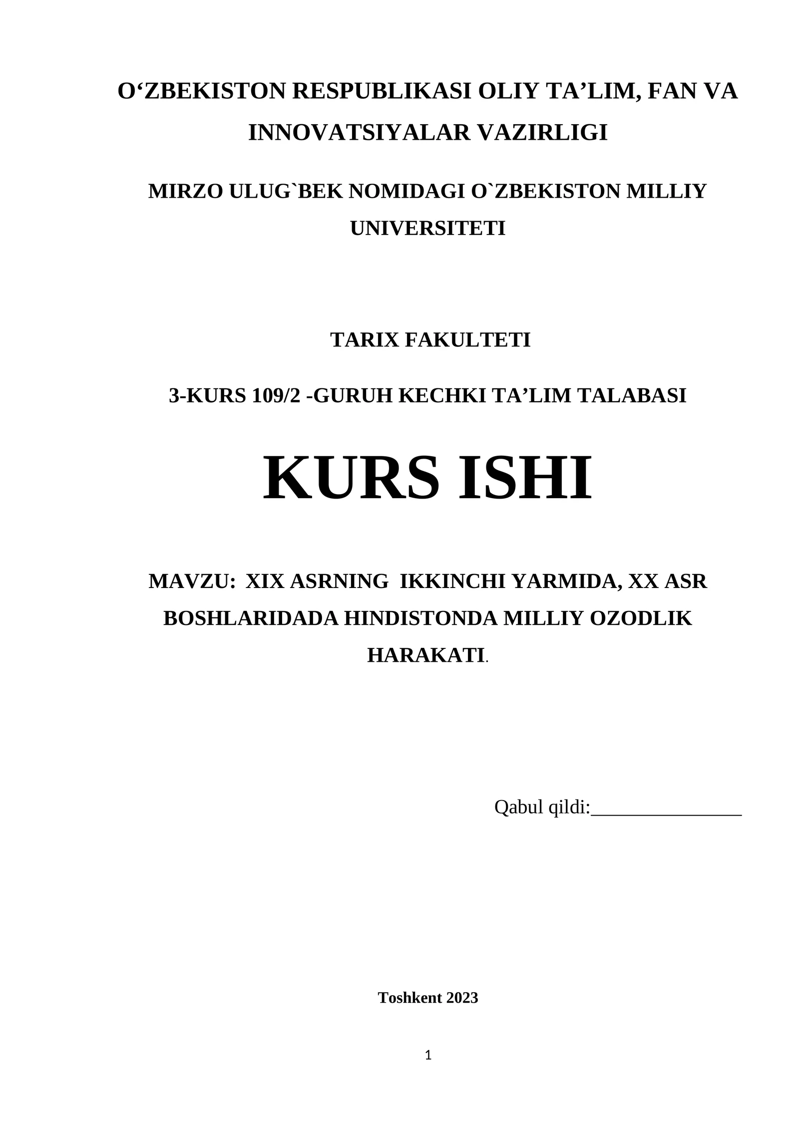 XIX ASRNING IKKINCHI YARMIDA, XX ASR BOSHLARIDADA HINDISTONDA MILLIY OZODLIK HARAKATI