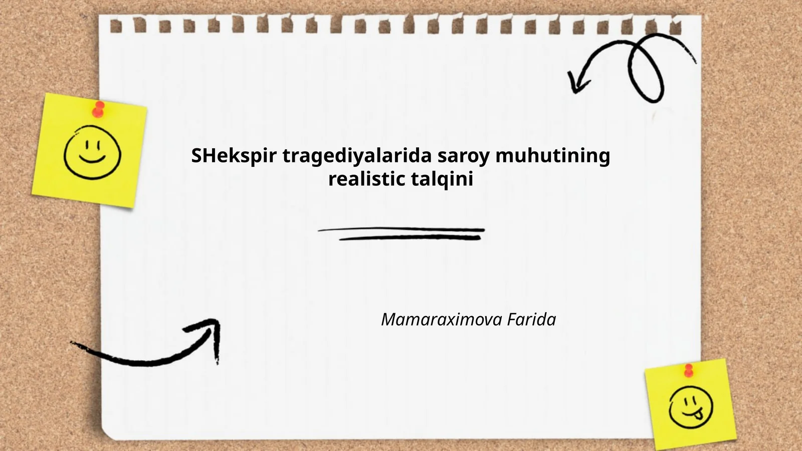 Shekspir tragediyalarida saroy muhutining realistic talqini