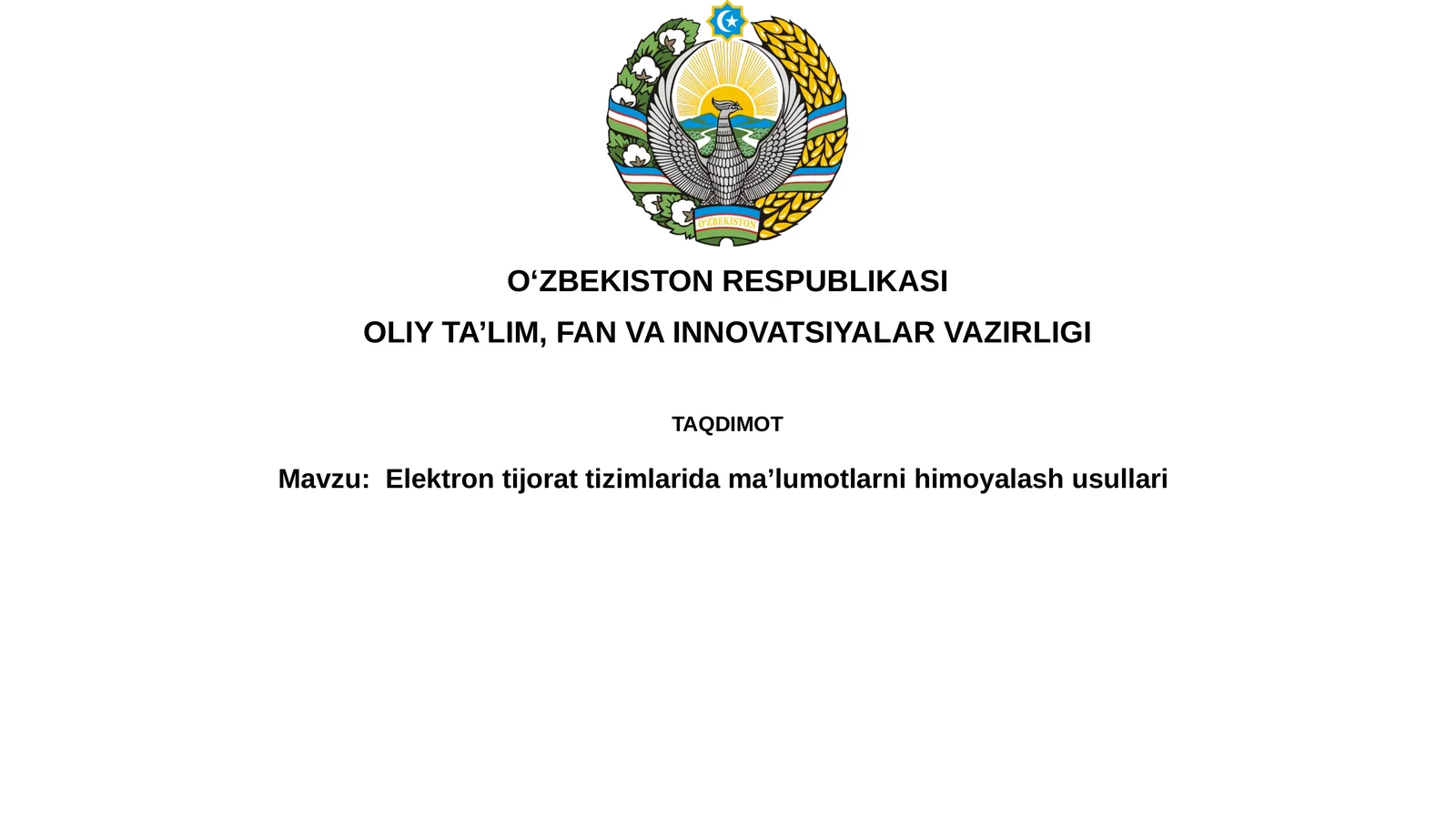 Elektrontijorat tizimlarida ma'lumotlarni himoyalash usullari