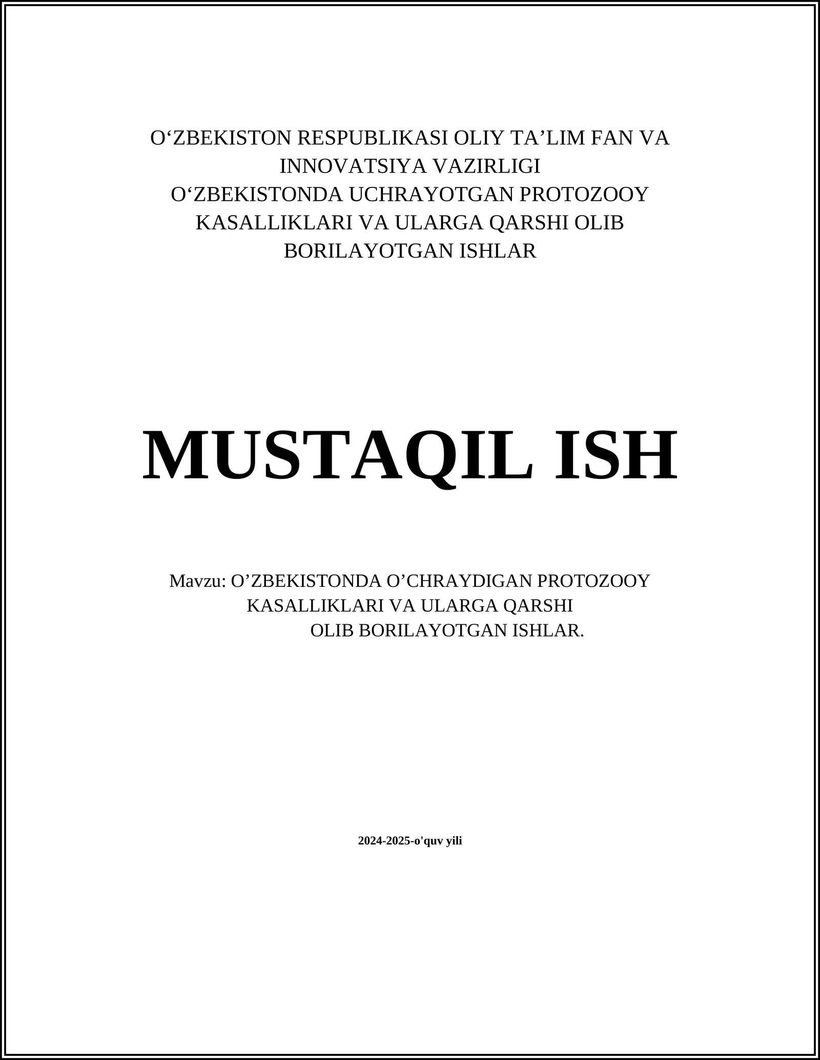 Protozoo kasalliklari