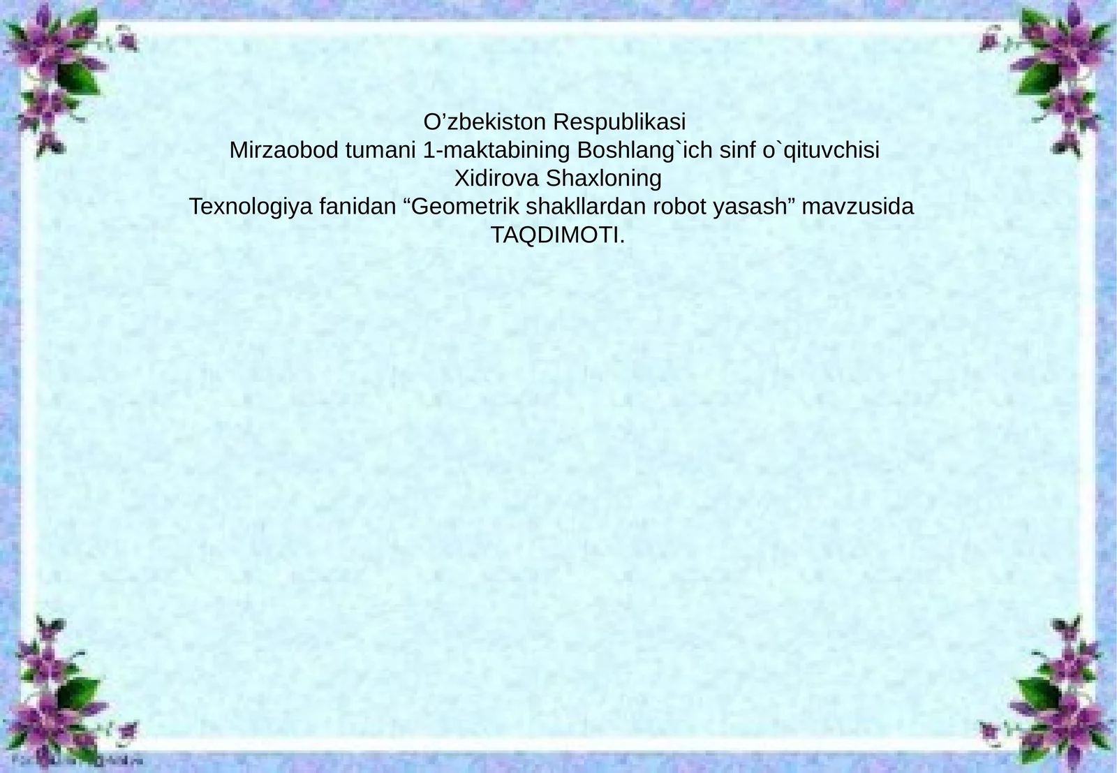 Geometrik shakllardan robot yasash