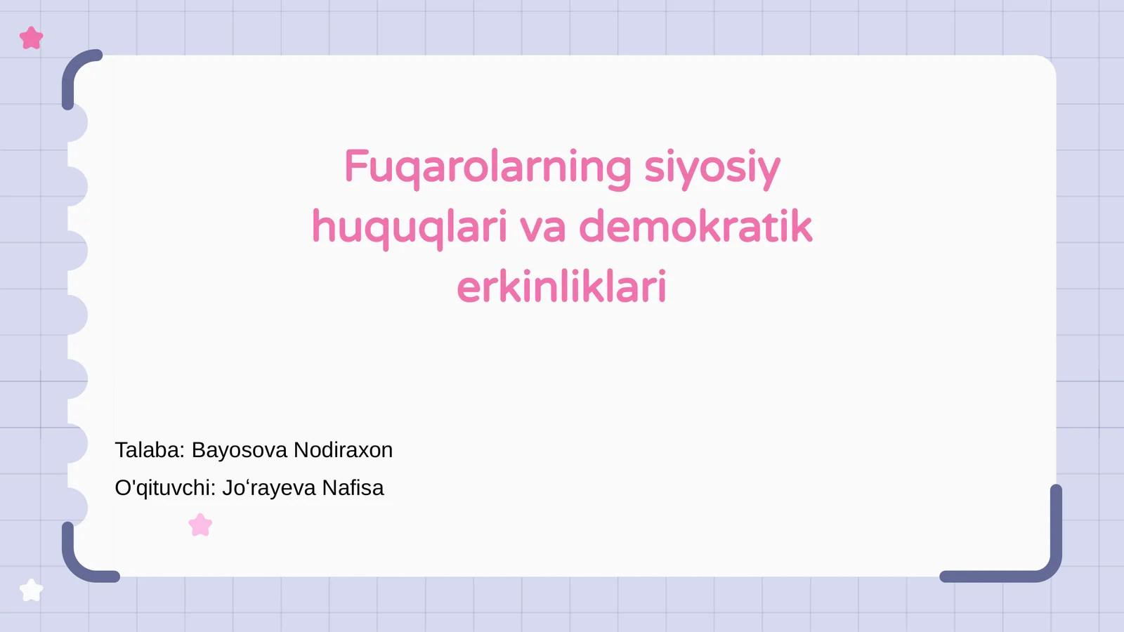 Fuqarolarning siyosiy huquqlari va demokratik erkinliklari
