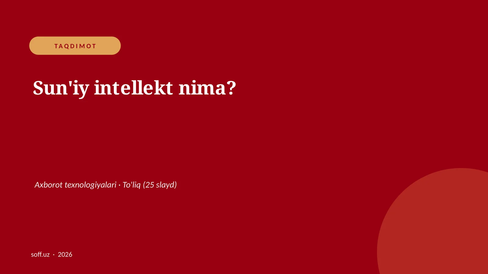 Sun'iy intellekt nima?