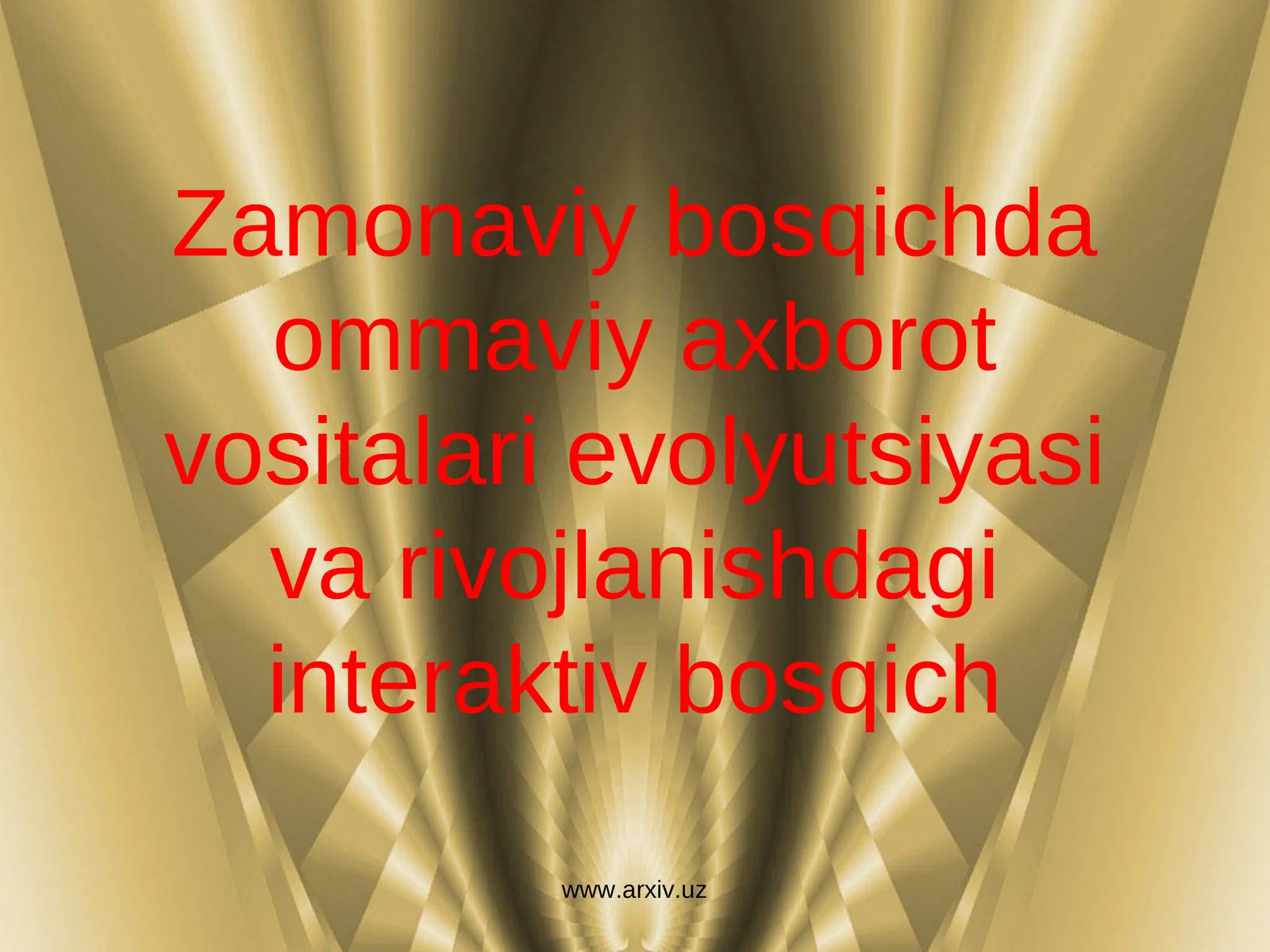 Zamonaviy bosqichda ommaviy axborot vositalari evolyutsiyasi va rivojlanishdagi interaktiv bosqich