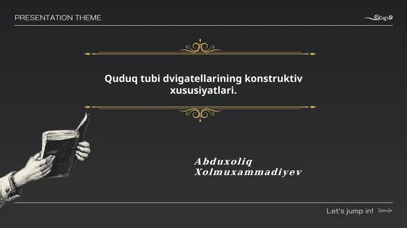 Quduq tubi dvigatellarining konstruktiv xususiyatlari