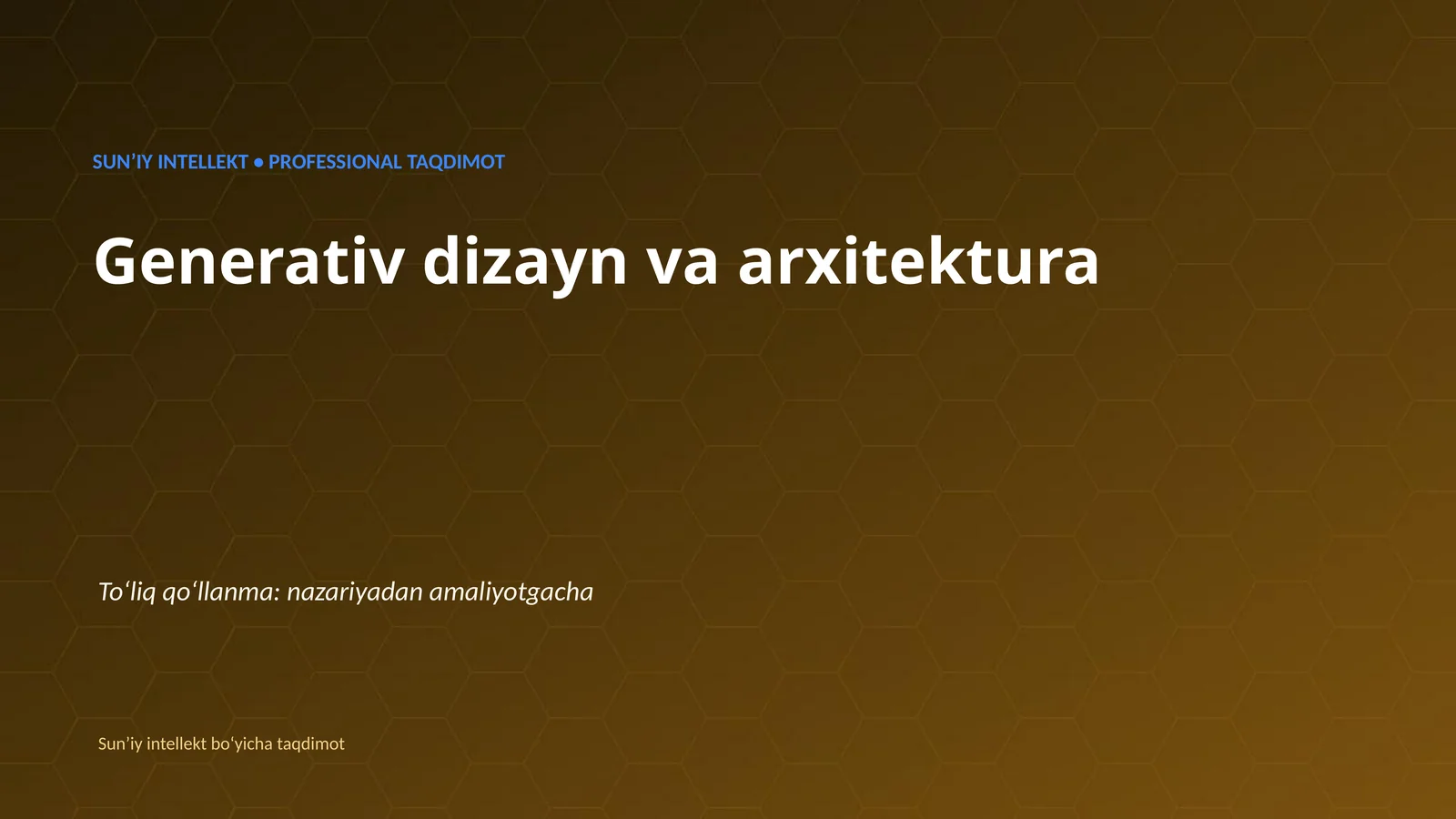 Generativ dizayn va arxitektura