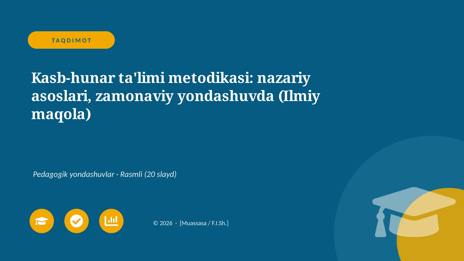 Kasb-hunar ta'limi metodikasi: nazariy asoslari, zamonaviy yondashuvda (Ilmiy maqola)
