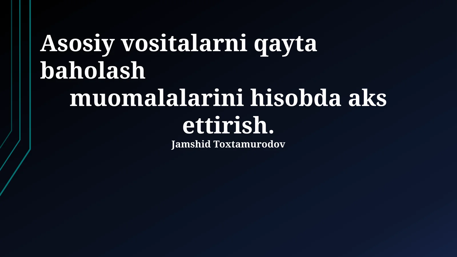 Asosiy vositalarni qayta baholash