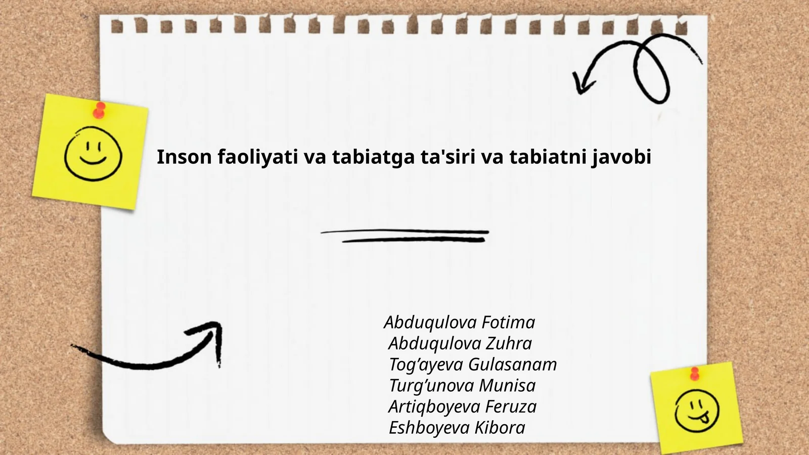 Inson faoliyati va tabiatga ta'siri va tabiatni javobi