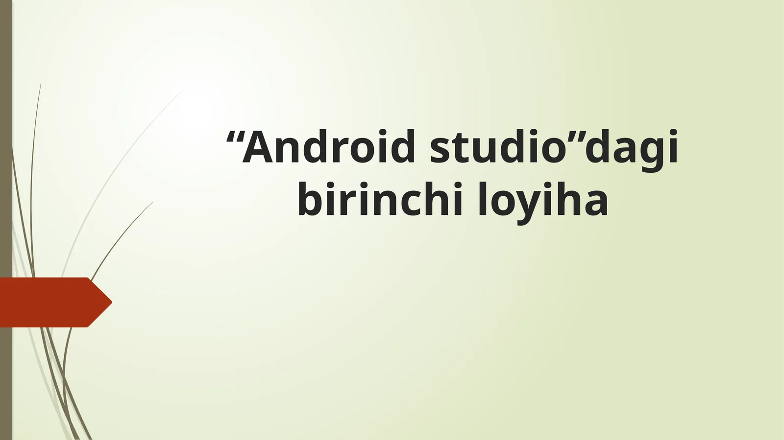 “Androidstudio”dagi birinchi loyiha