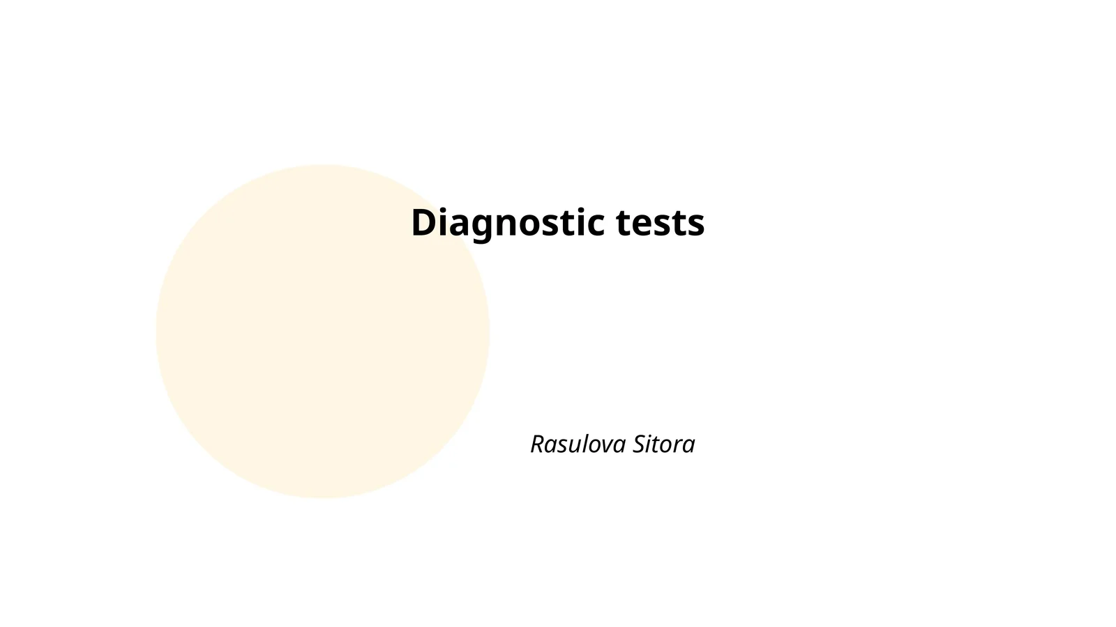 Diagnostic tests