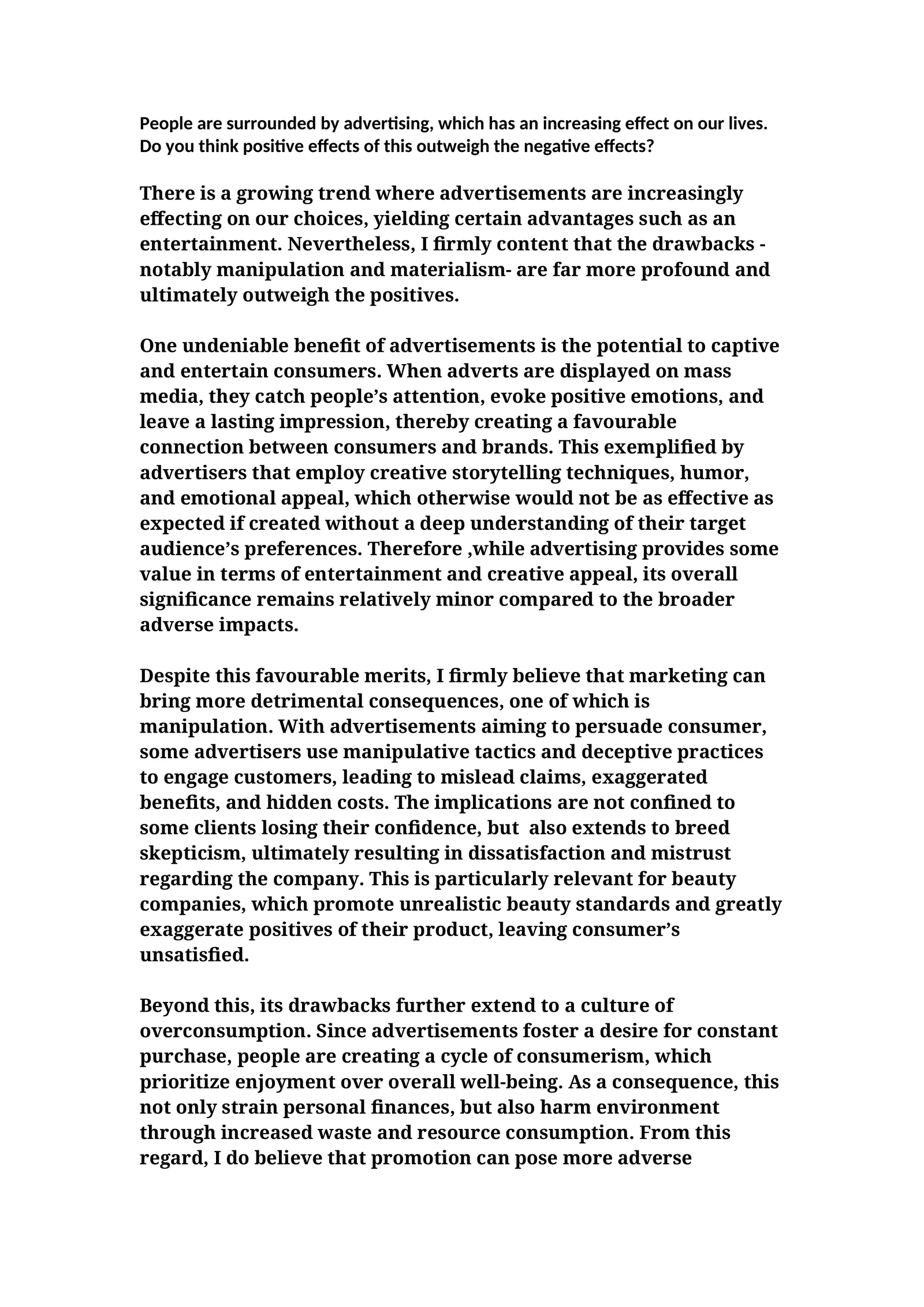 The Effects of Advertising on Our Lives