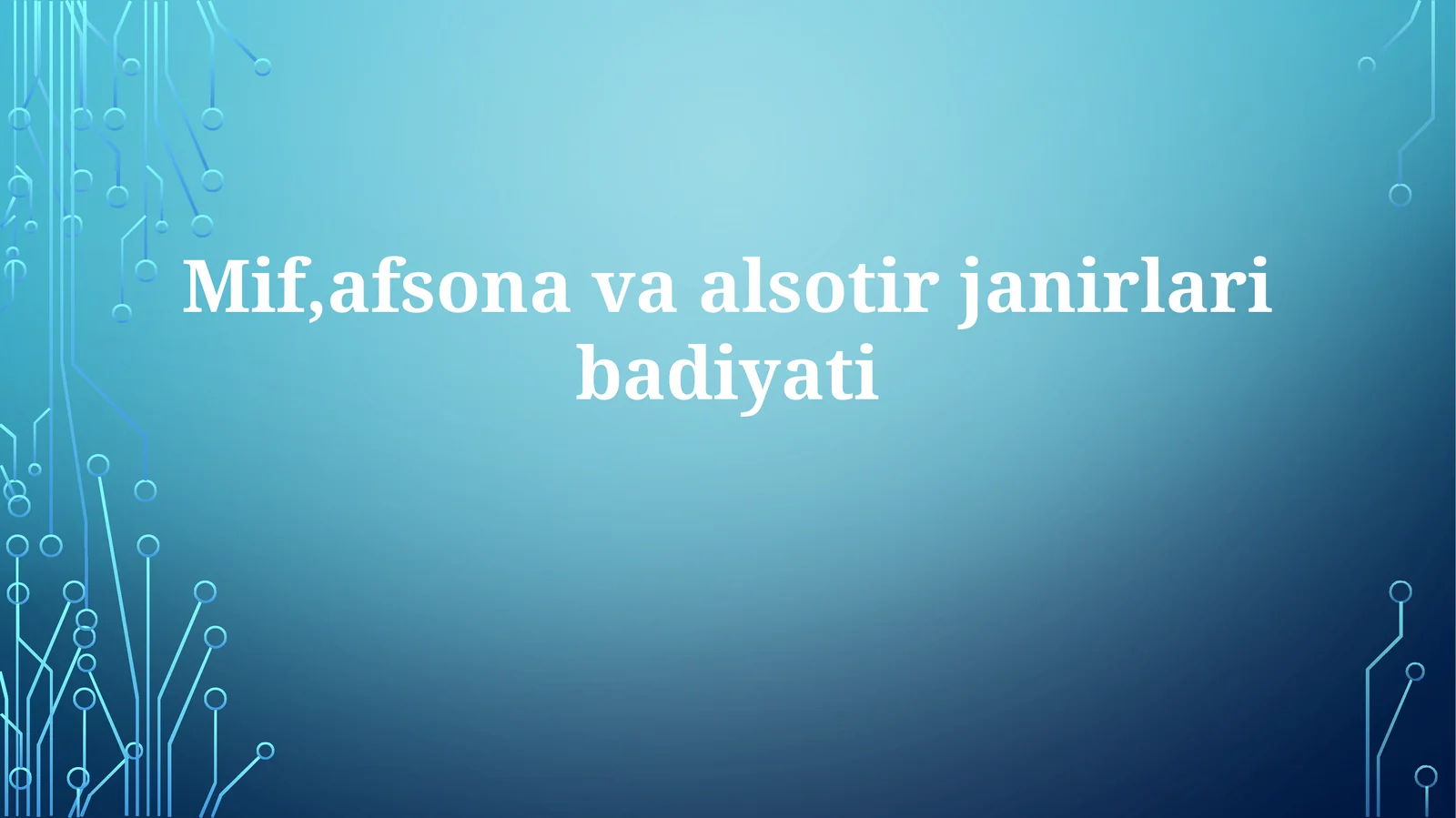 Mif, afsona va alosotir janrlari badiyati