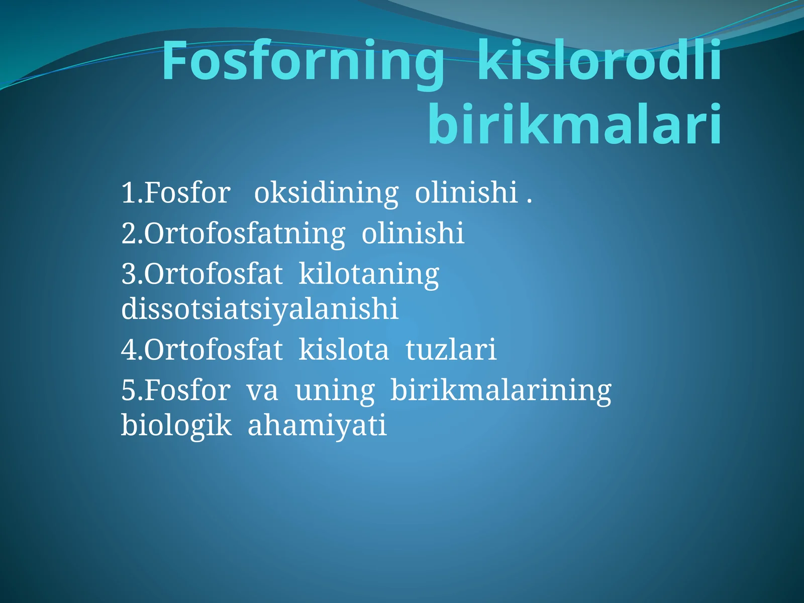 Fosforning kislorodli birikmalari