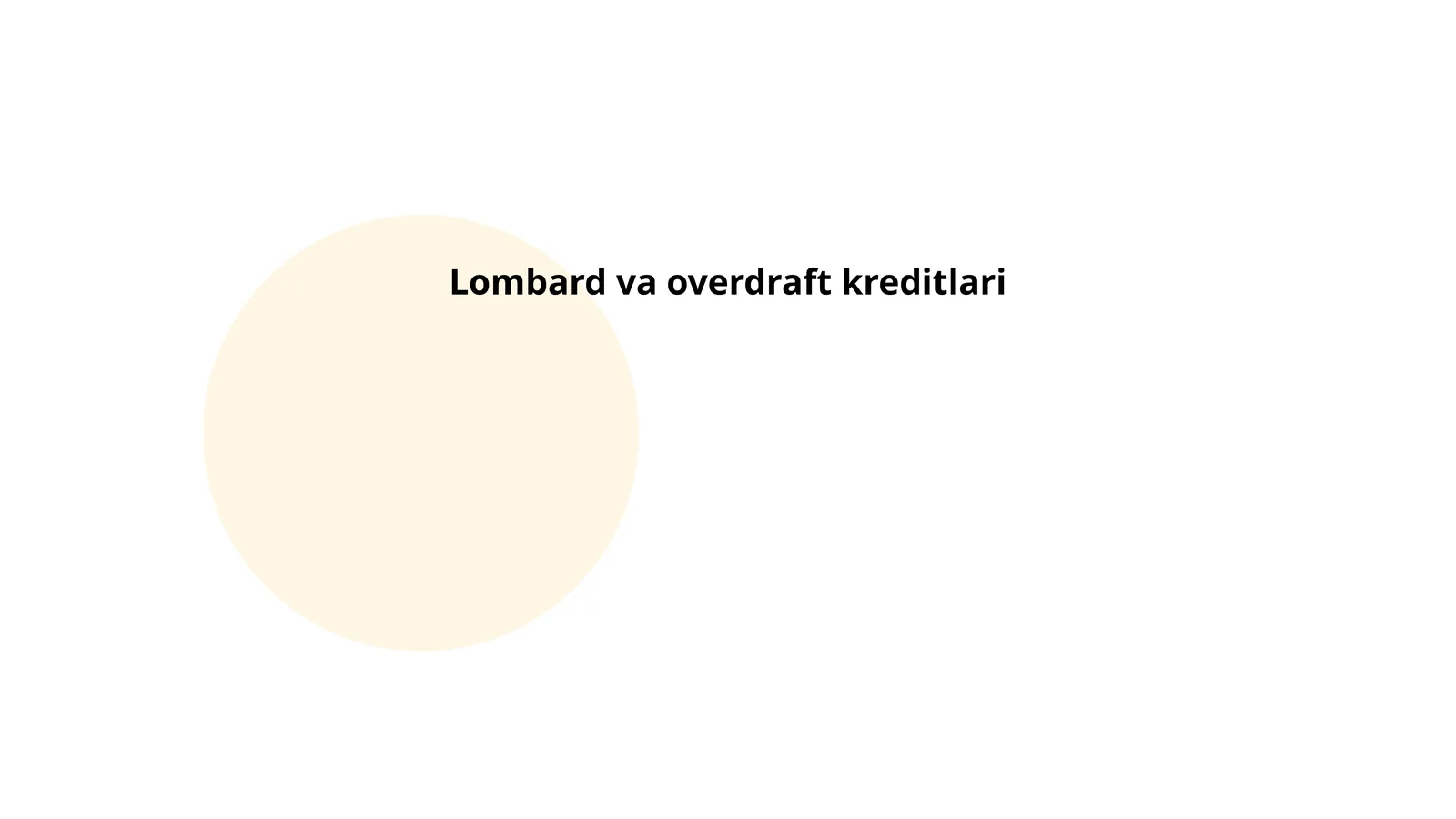 Lombard va overdraft kreditlari