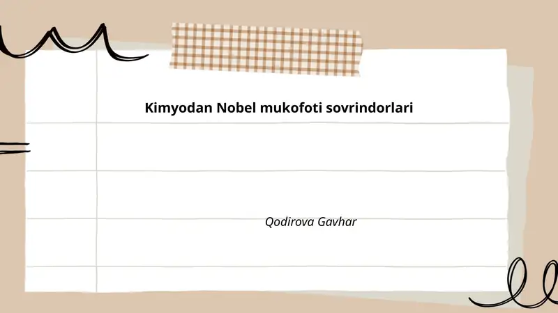 Kimyodan Nobel mukofoti sovrindorlari