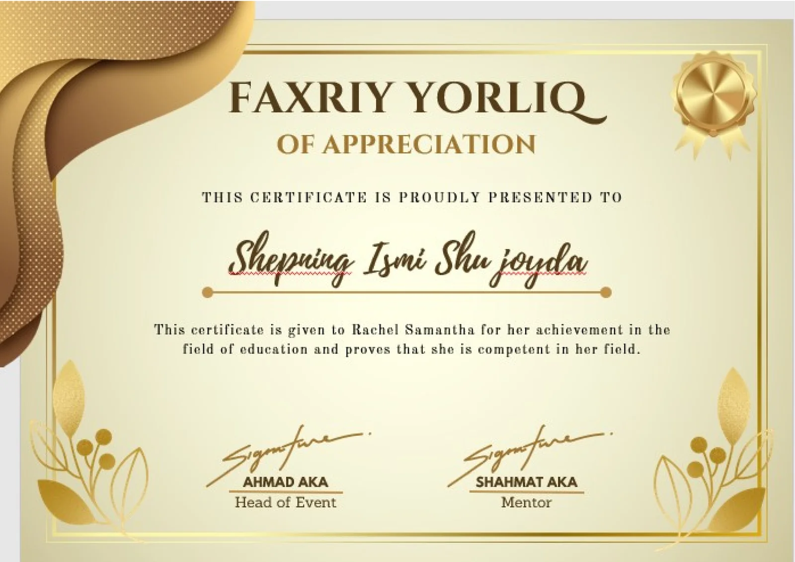 FAXRIY YORLIQ