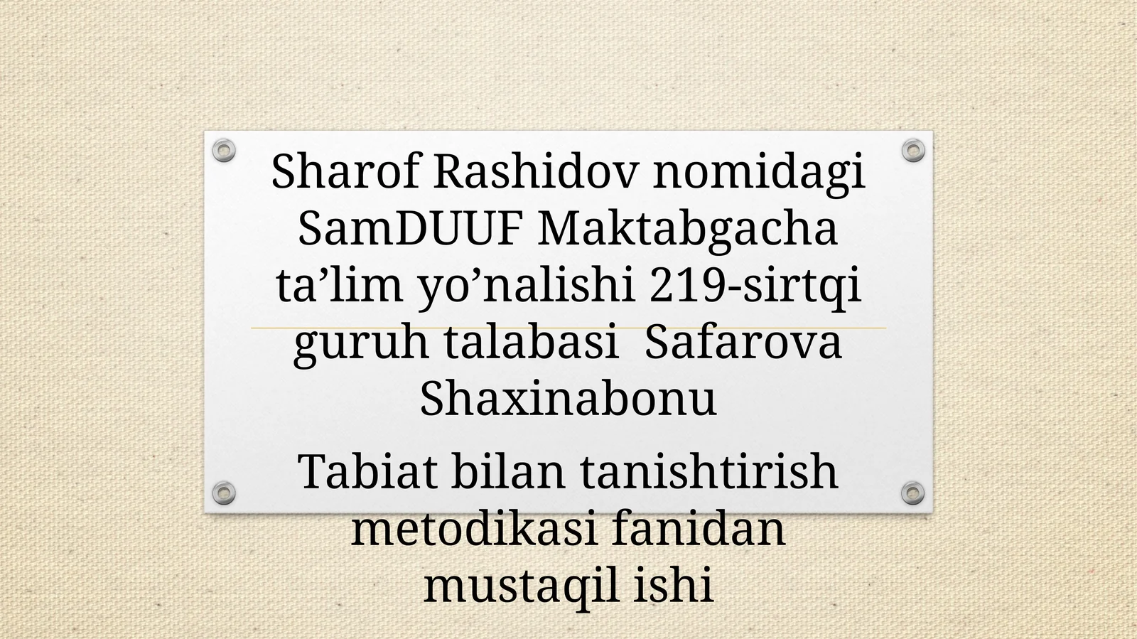 O’rtaguruhdatabiatgaoido’yinlarnitashkiletishningmashg’ulotishlanmalarinituzish