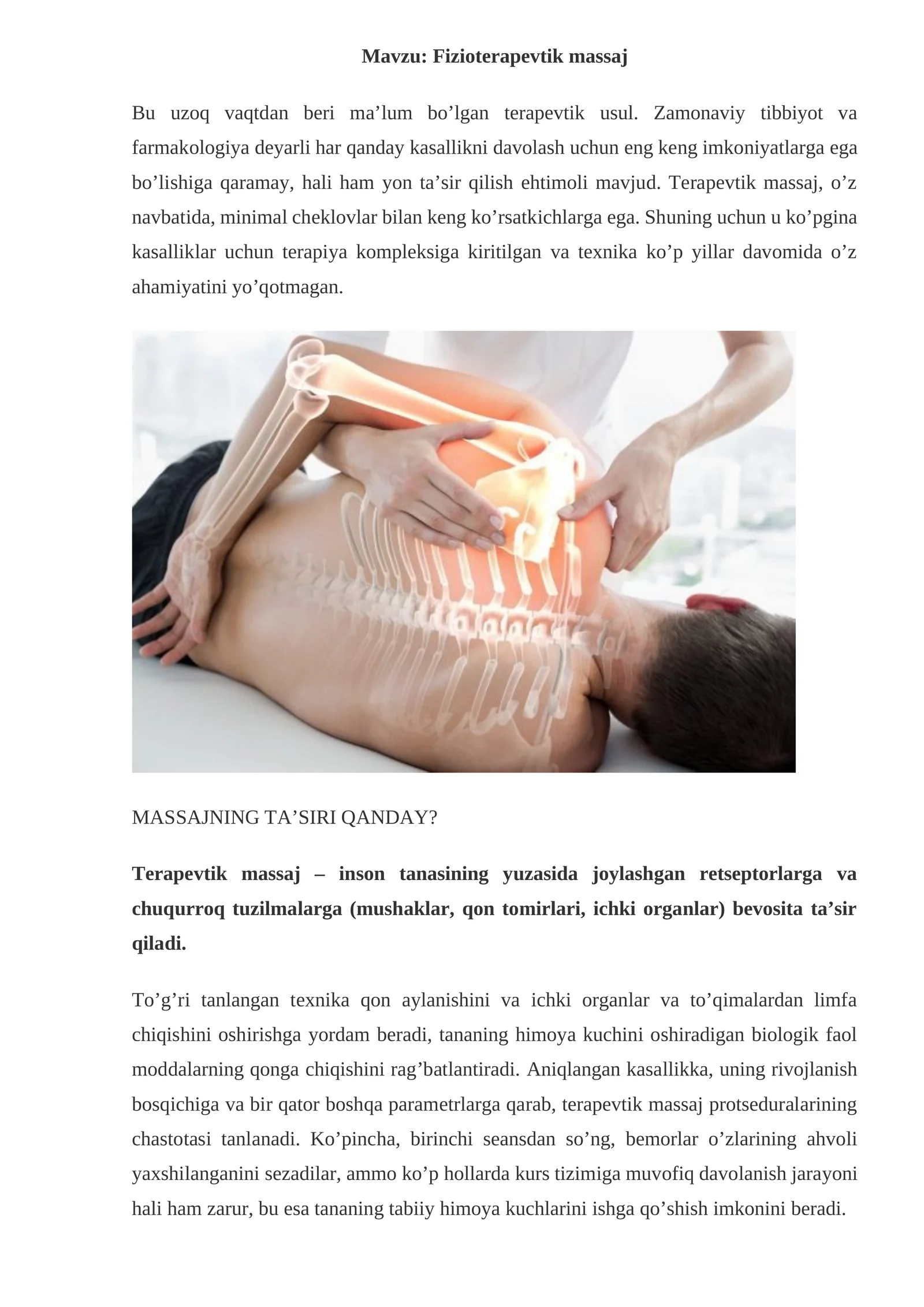 Fizioterapevtik massaj