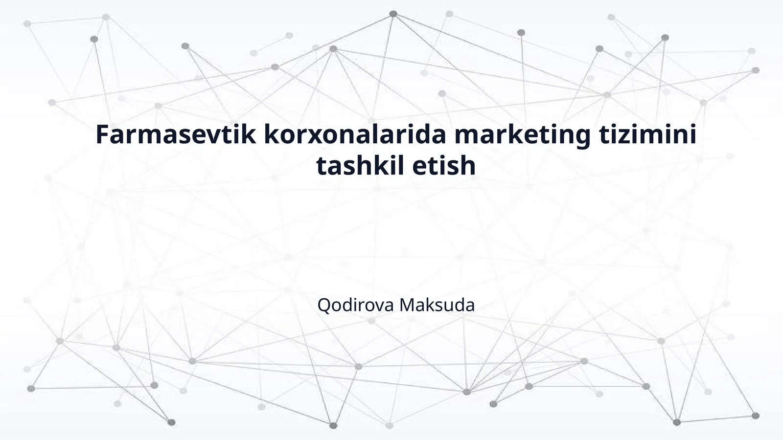 Farmasevtik korxonalarida marketing tizimini tashkil etish