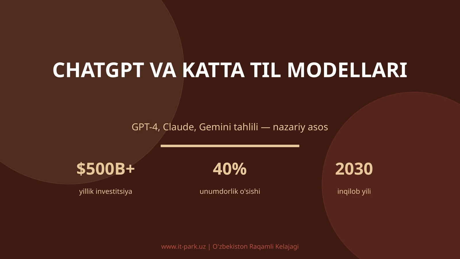 CHATGPT VA KATTA TIL MODELLARI