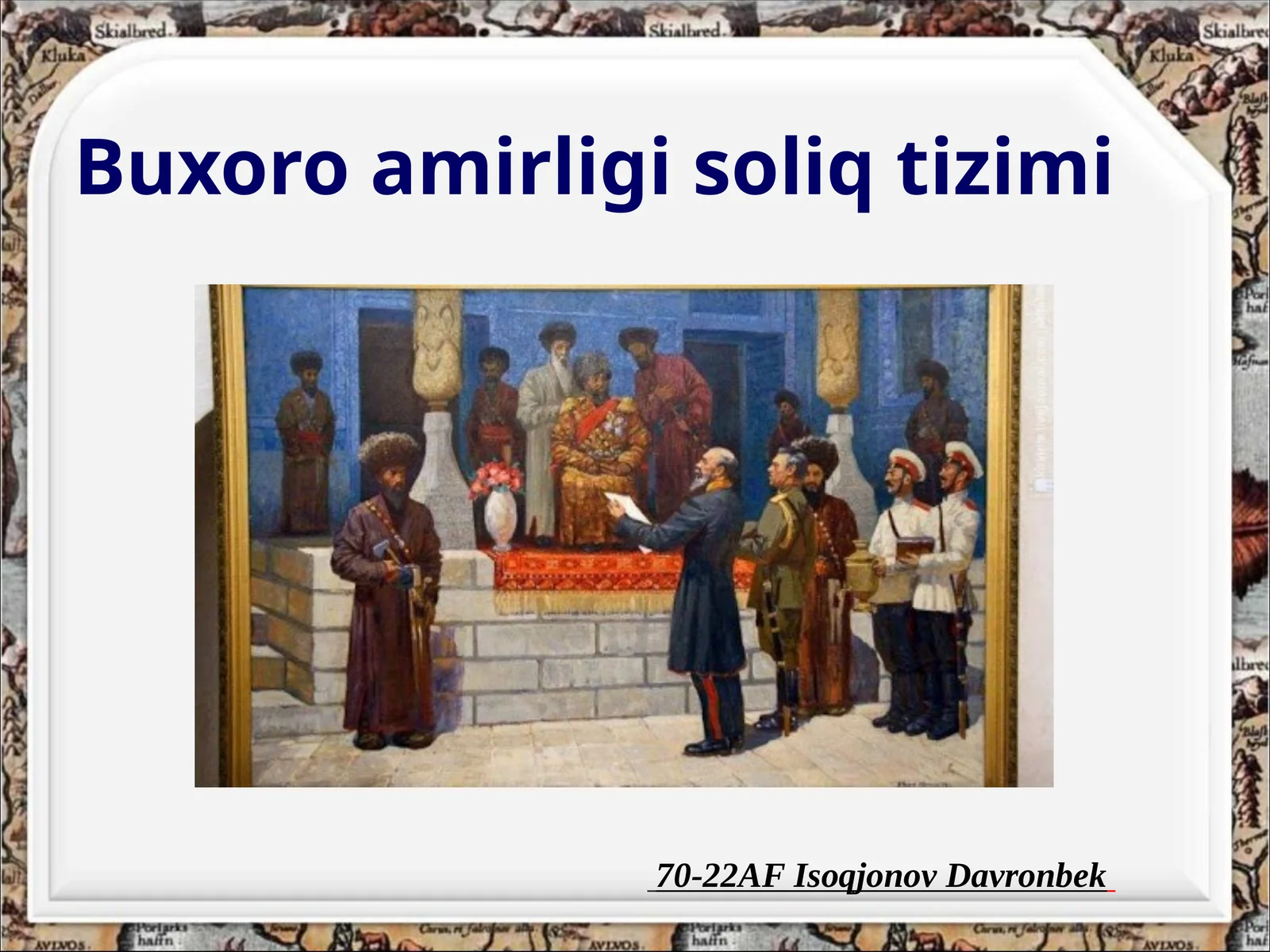 Buxoro amirligida eng asosiy soliq