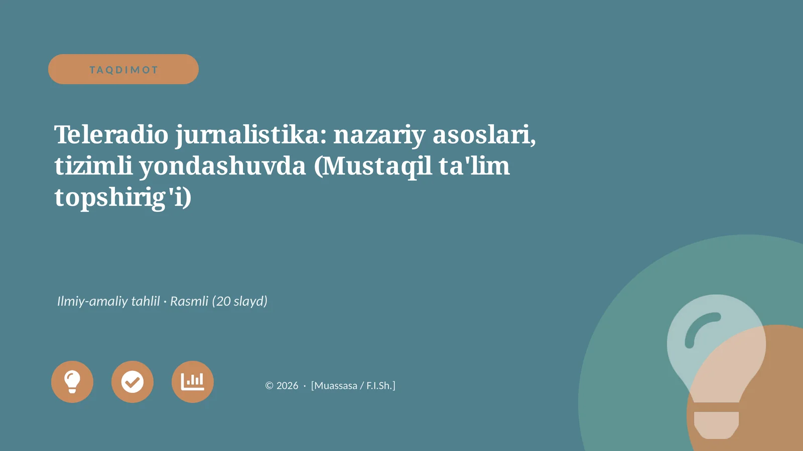Teleradio jurnalistika: nazariy asoslari, tizimli yondashuvda