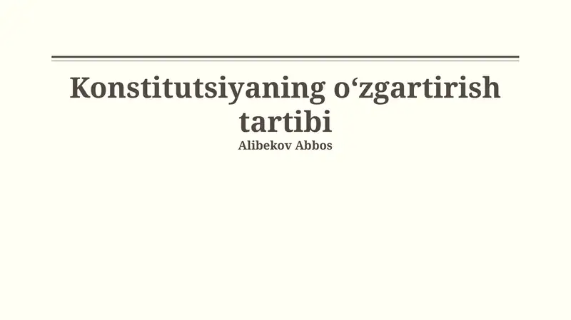 Konstitutsiyaning oʻzgartirish tartibi