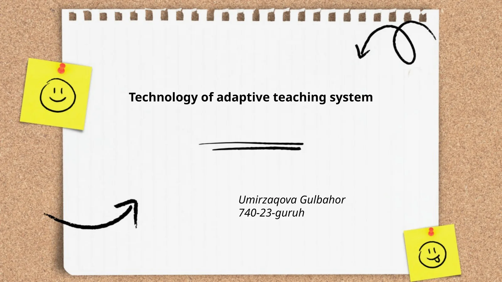 Technology of adaptive teaching system