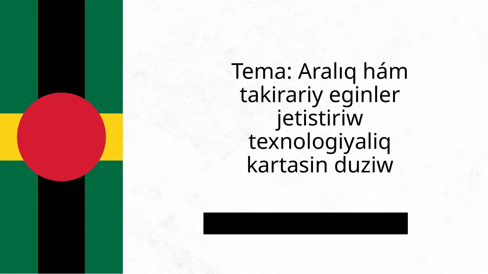 Aralıq hám takirariy eginler jetistiriw texnologiyaliq kartasin duziw