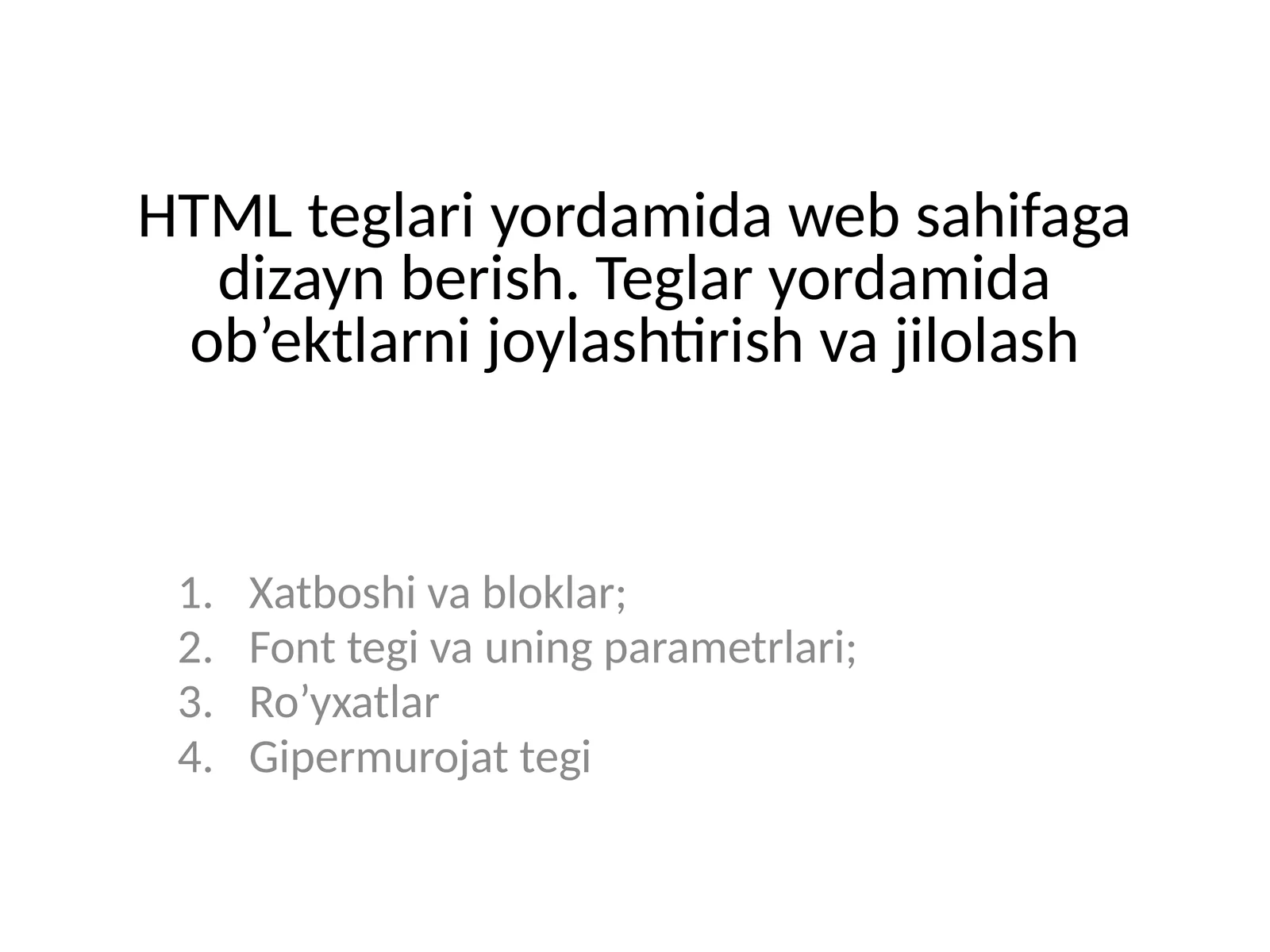HTML teglari