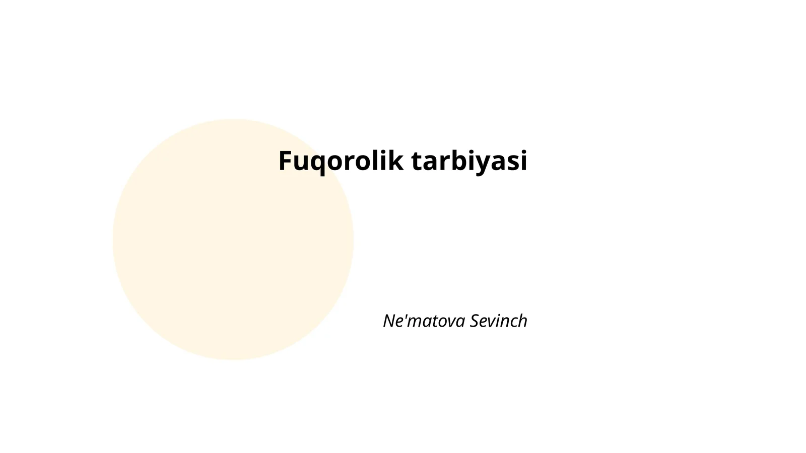 Fuqorolik tarbiyasi