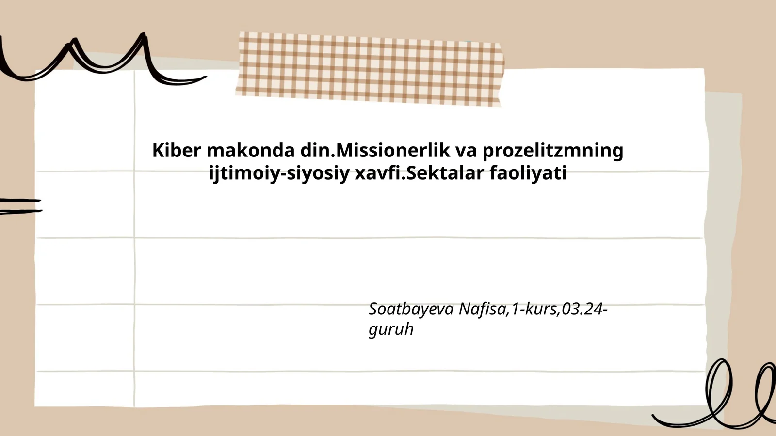 Kiber makonda din.Missionerlik va prozelitzmning ijtimoiy-siyosiy xavfi.Sektalar faoliyati