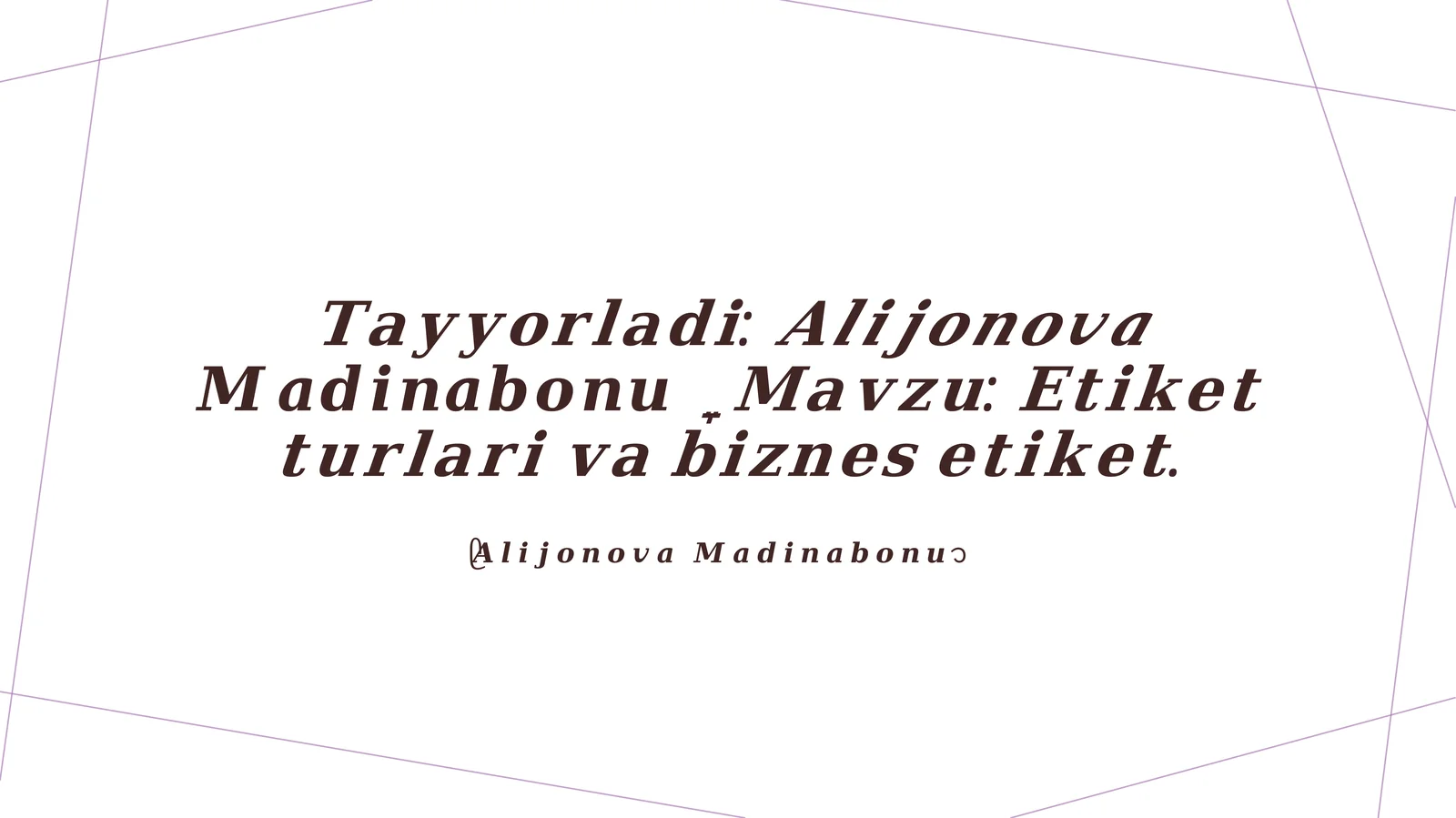 Etiket turlari va ulardagi xususiyatlar