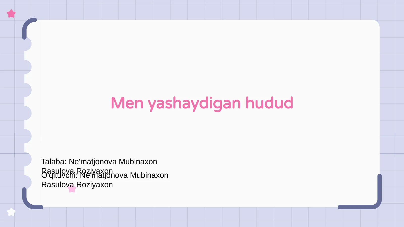Men yashaydigan hudud
