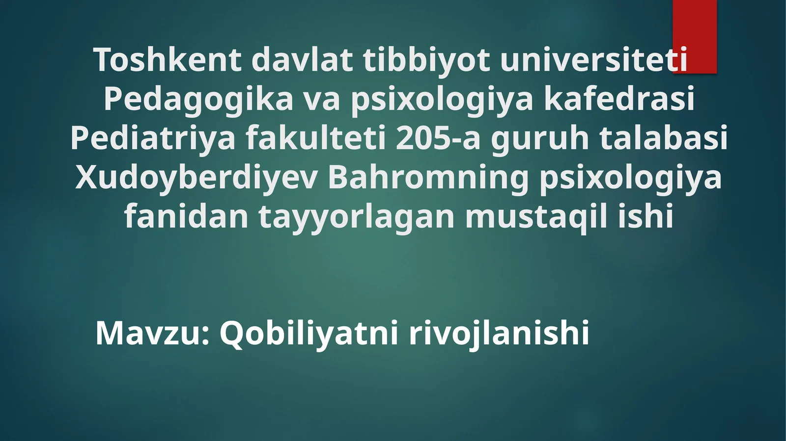 Qobiliyatnirivojlanishi