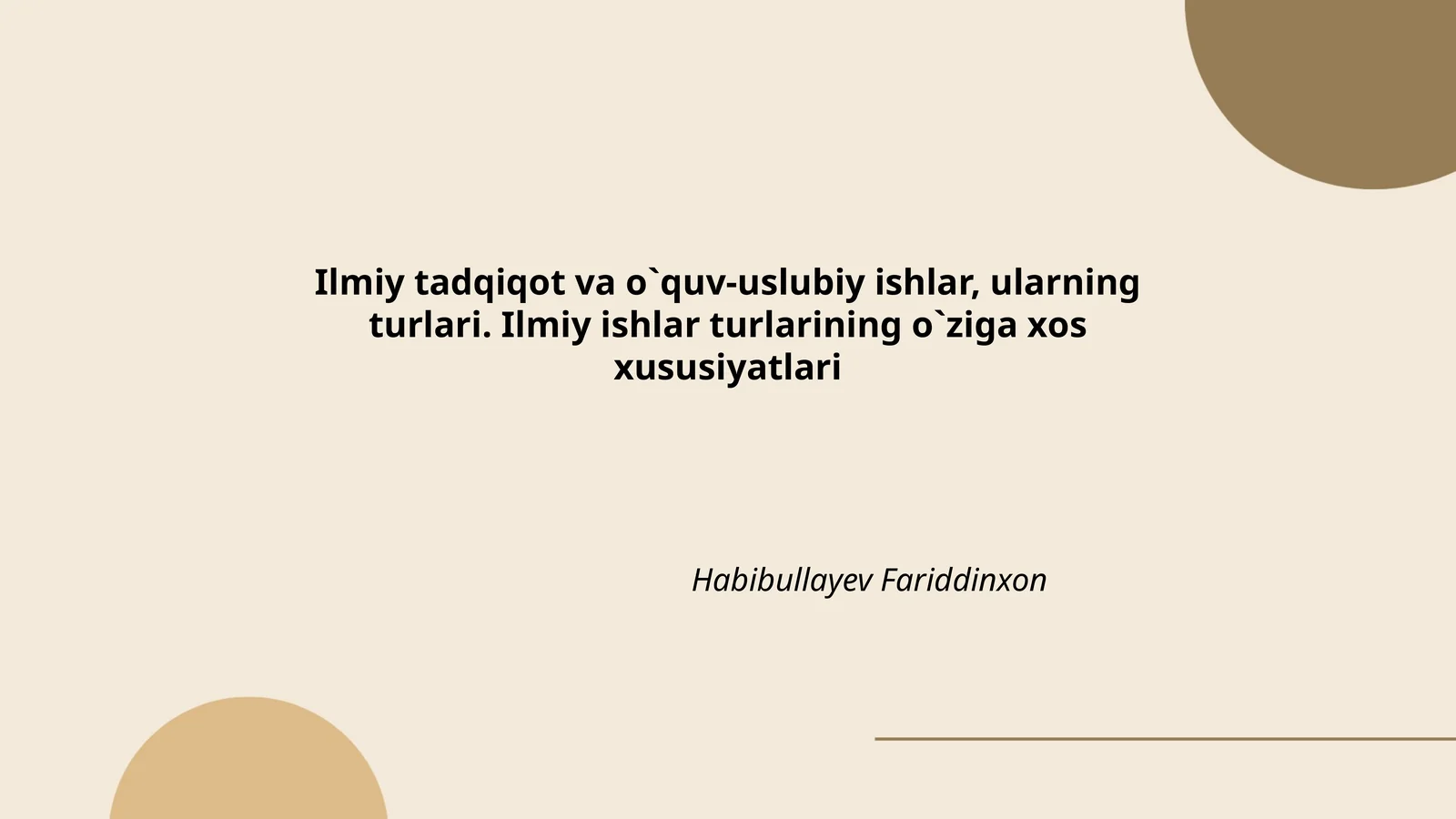 Ilmiy tadqiqot va o`quv-uslubiy ishlar, ularning turlari. Ilmiy ishlar turlarining o`ziga хos хususiyatlari