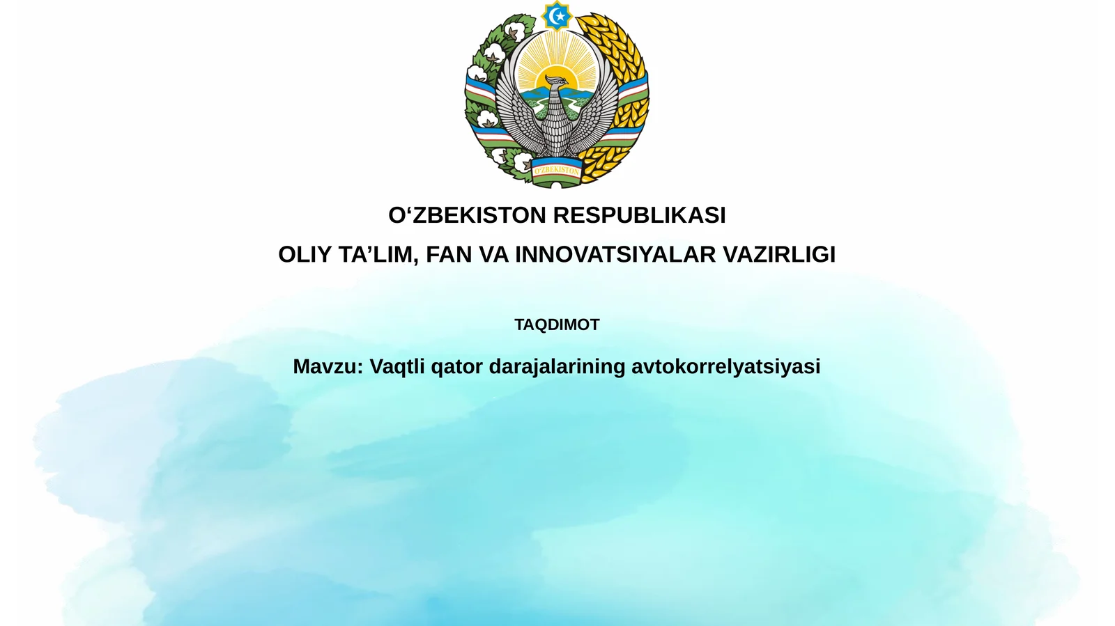 Vaqtliqatordarajalariningavtokorrelyatsiyasi