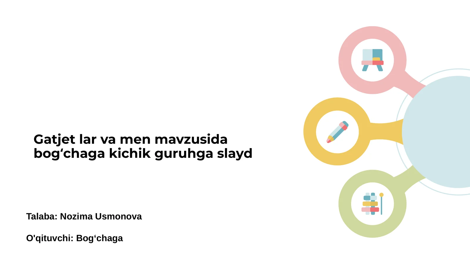 Gatjet lar va men mavzusida bogʻchaga kichik guruhga slayd