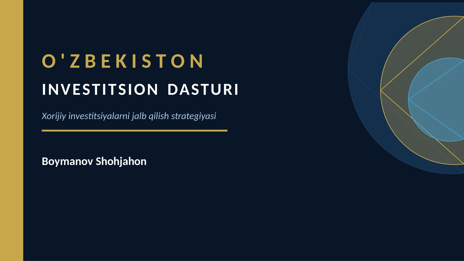 Xorijiy investitsiyalarni jalb qilish strategiyasi